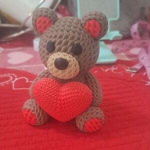 Brown and Red Teddy Bear with Heart